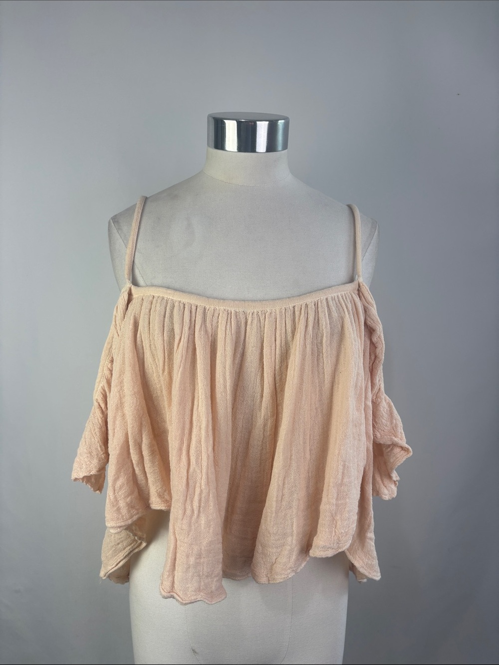 JENS PIRATE BOOTY PINK GAUZE CROP LAYERED TANK TOP